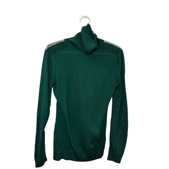 Marc Aurel green turtle neck silver shoulder design sweater size EU42 - Picture 2 of 5